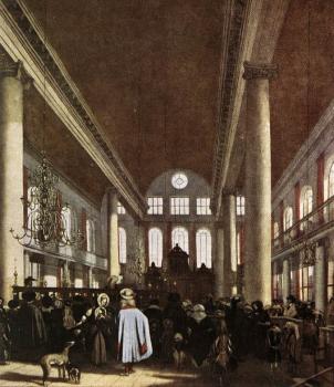 伊曼紐爾 德 韋特 Interior of the Portuguese Synagogue in Amsterdam 伊曼紐爾 德 韋特 Interior of the Portuguese Synagogue in Amsterdam